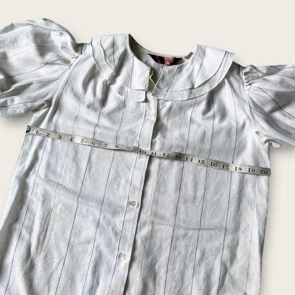 Vtg Henry Grethel 80s White Linen Cotton Skirt Set Prairie Coastal Cottagecore - Picture 13 of 16